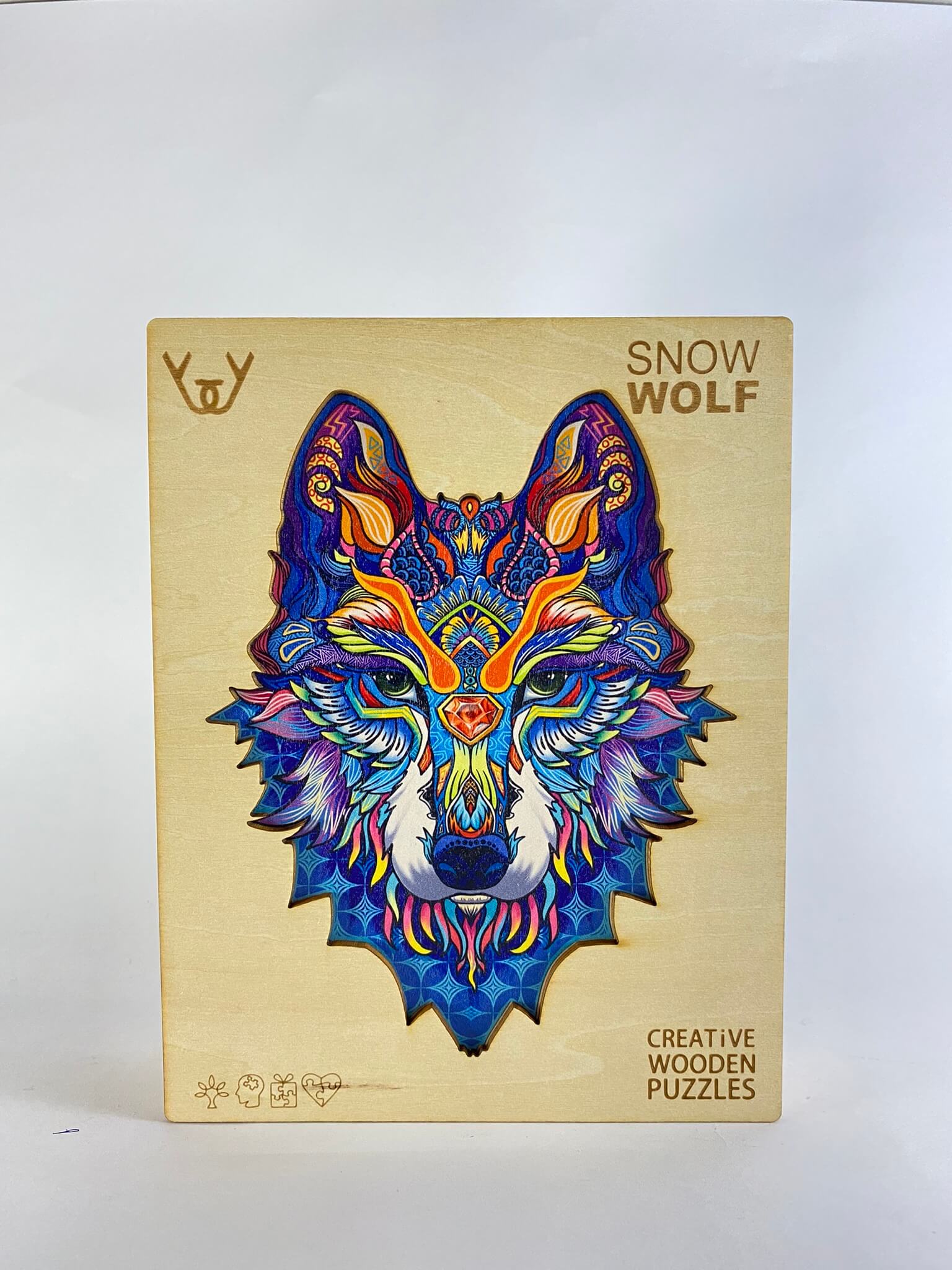 Dřevěné puzzle – Snow Wolf (vlk)