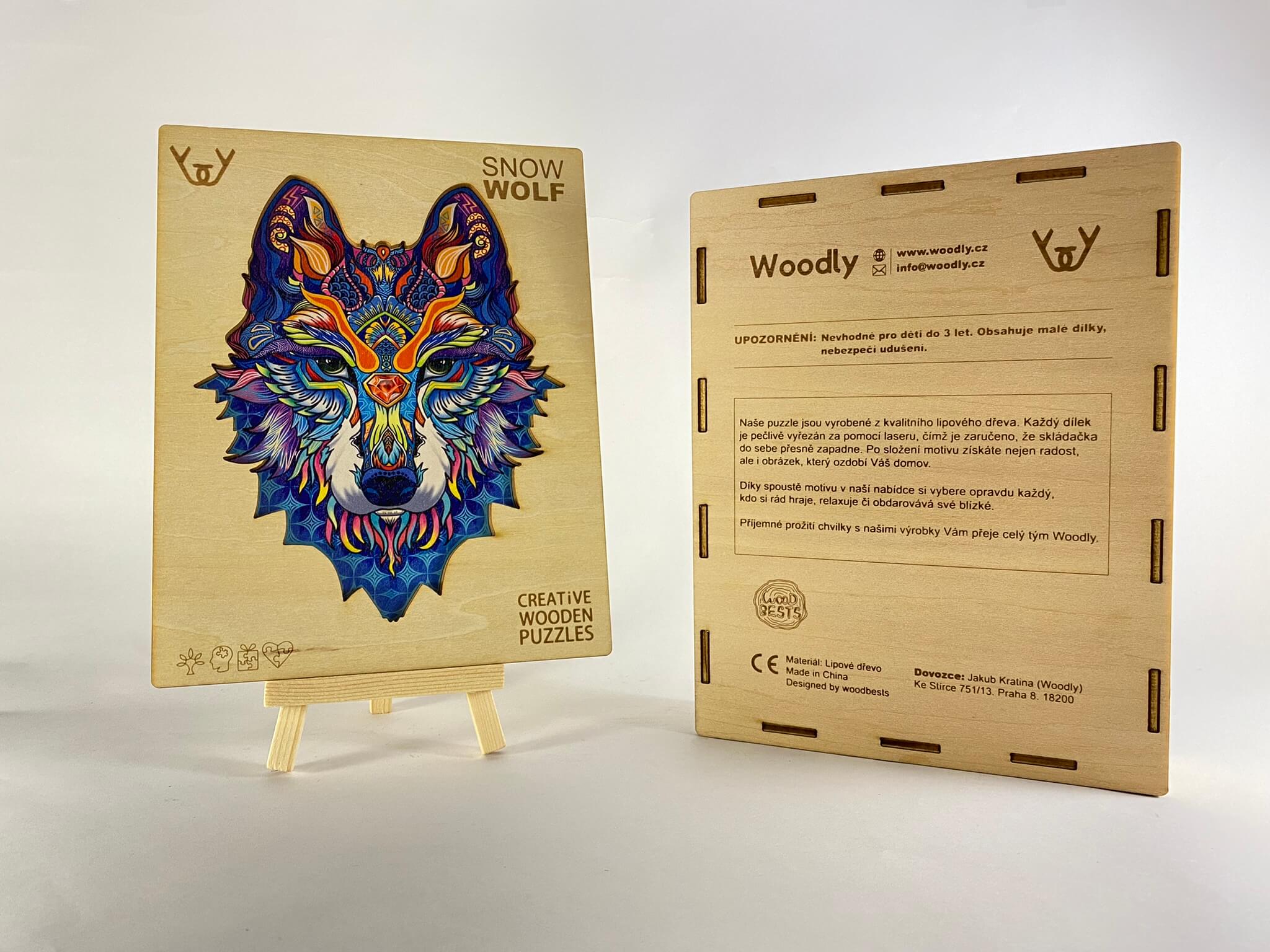 Dřevěné puzzle – Snow Wolf (vlk)