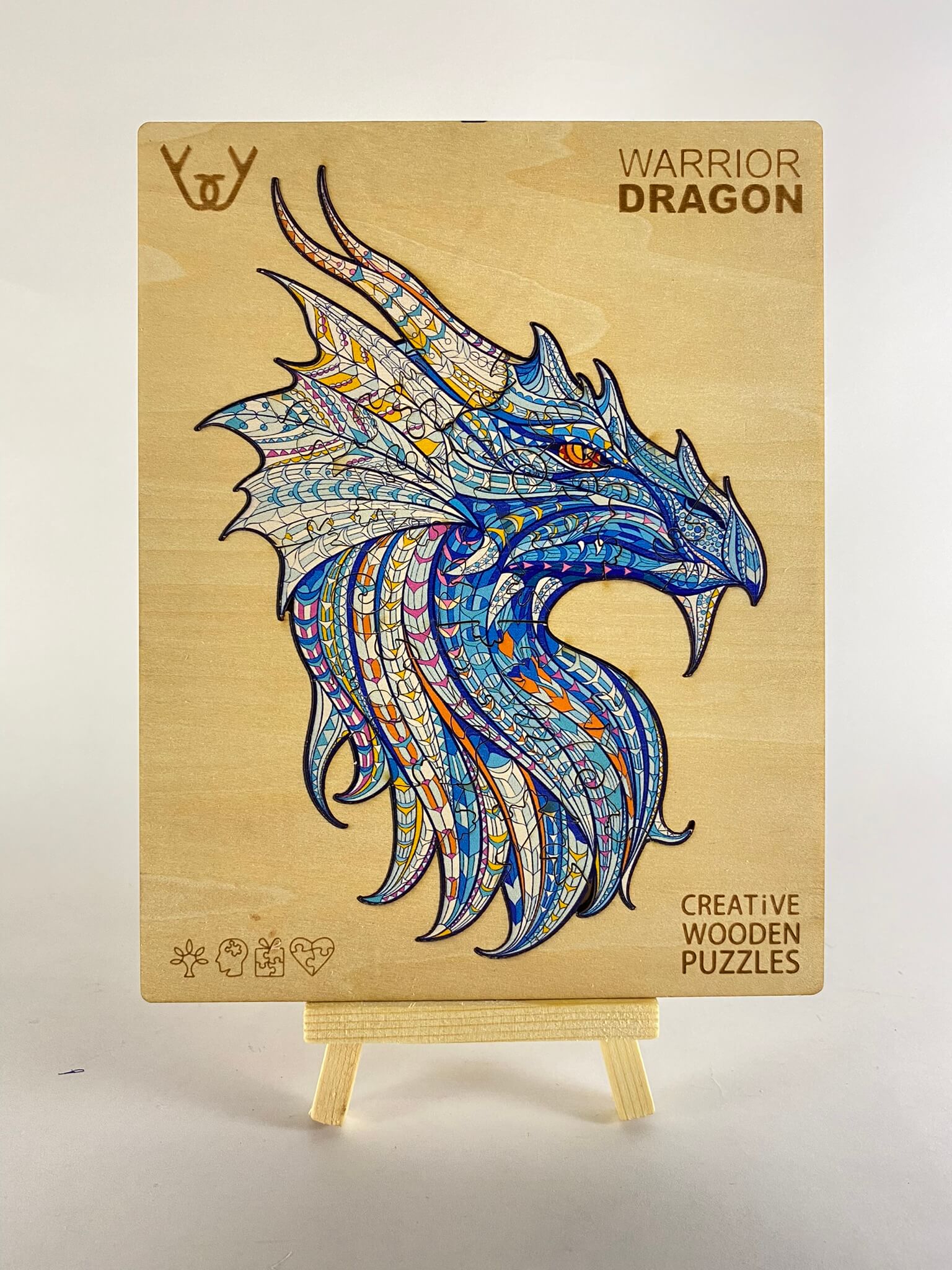 Dřevěné puzzle – Warrior Dragon (drak)