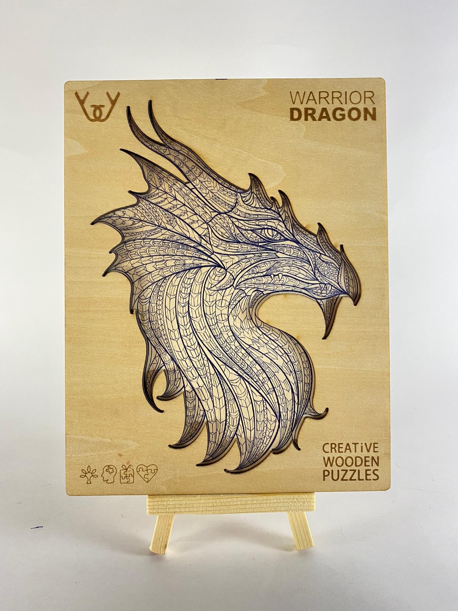 Dřevěné puzzle – Warrior Dragon (drak)