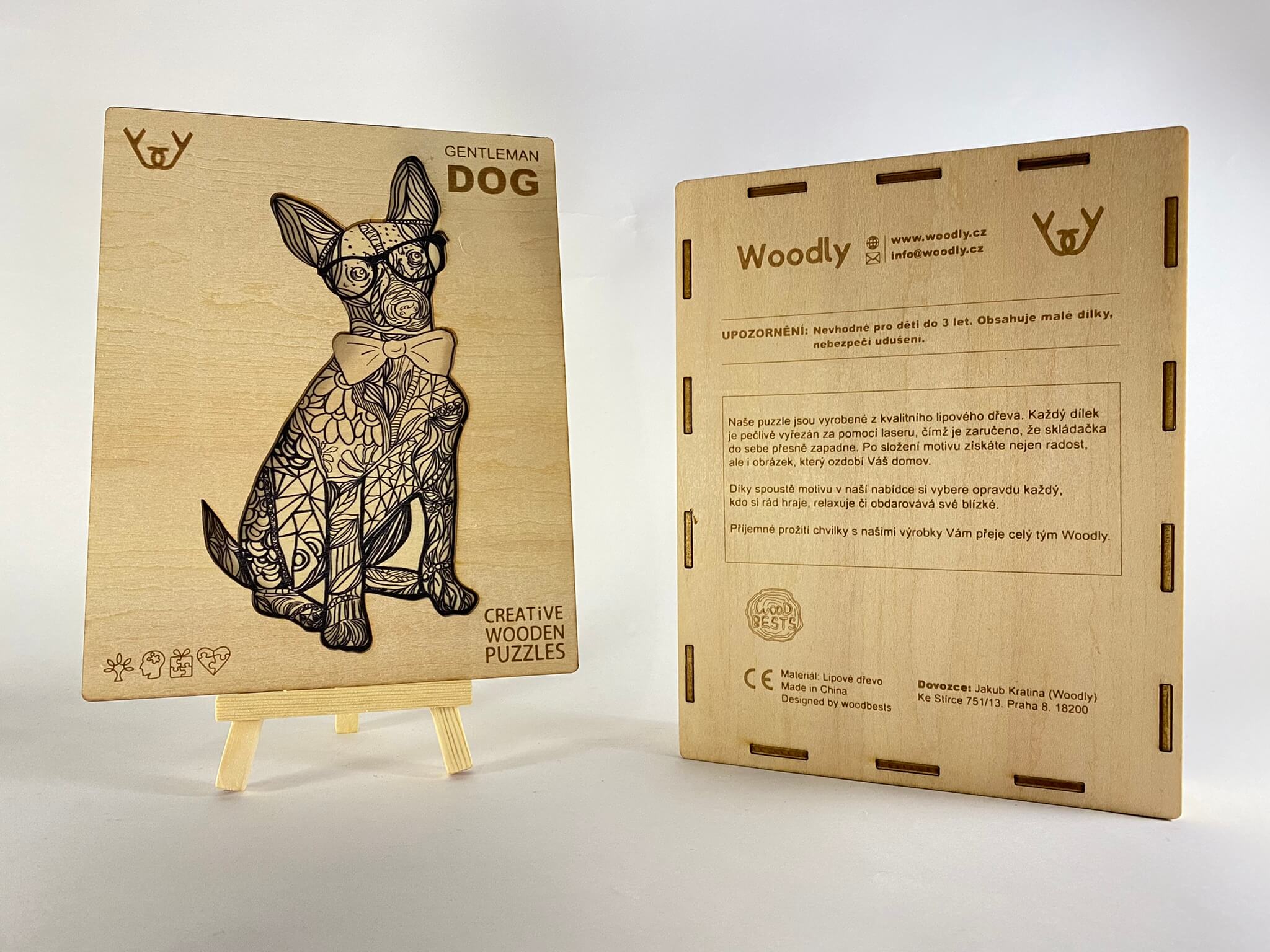 Dřevěné puzzle – Gentleman Dog (pes)