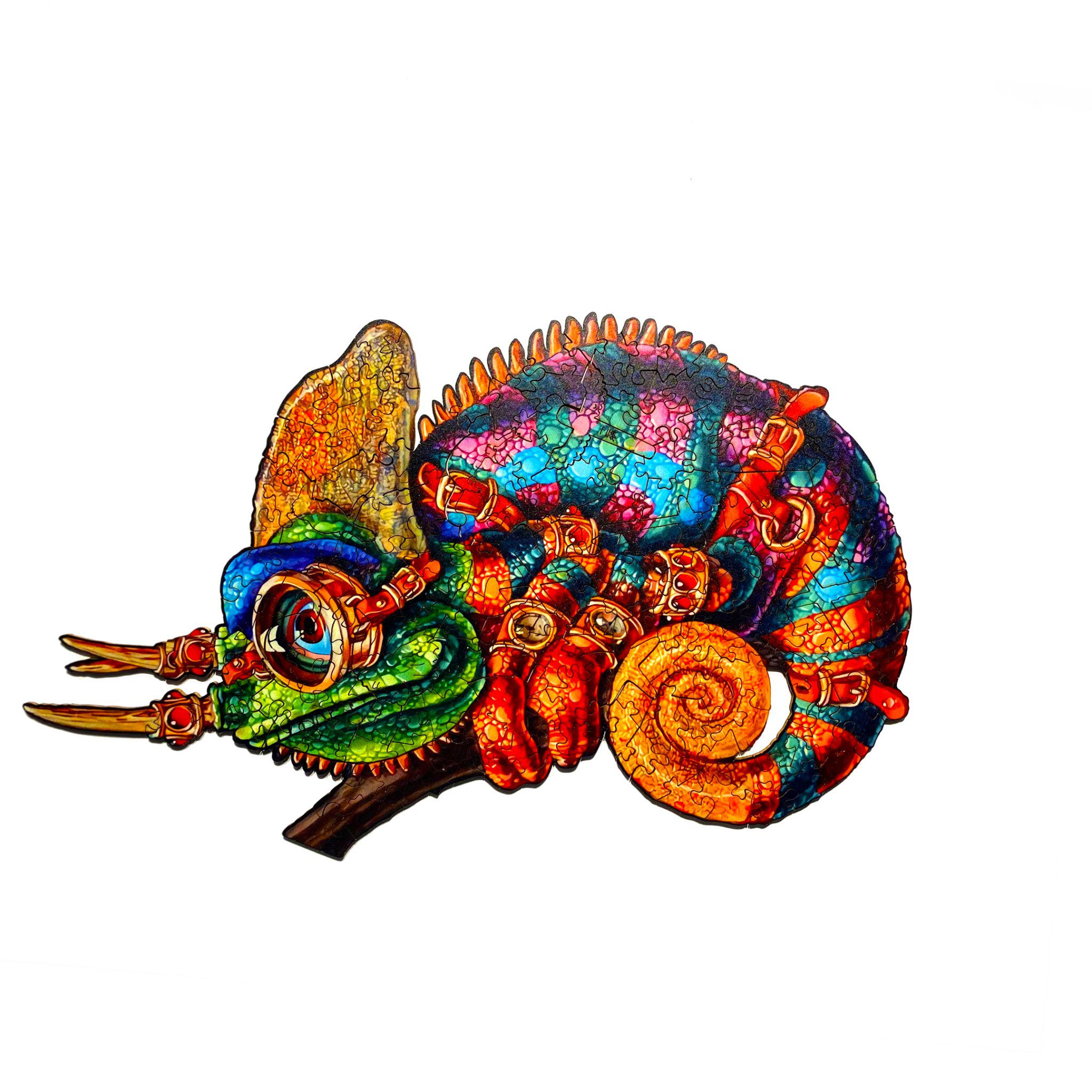 Dřevěné puzzle – Adventurous Chameleon