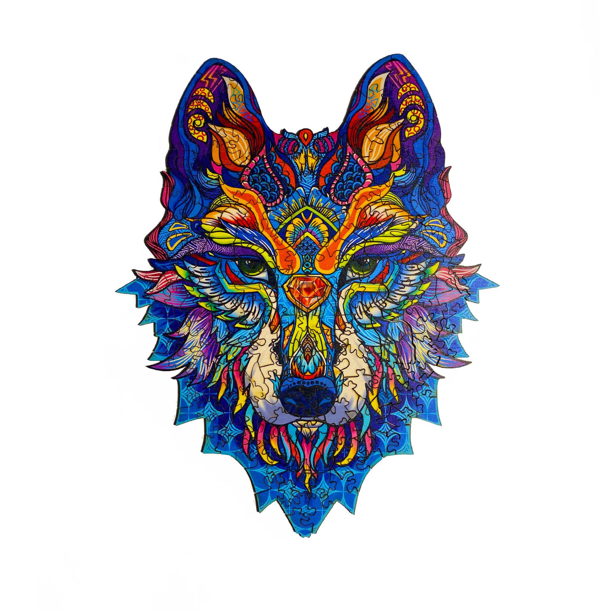 Dřevěné puzzle – Snow Wolf (vlk)