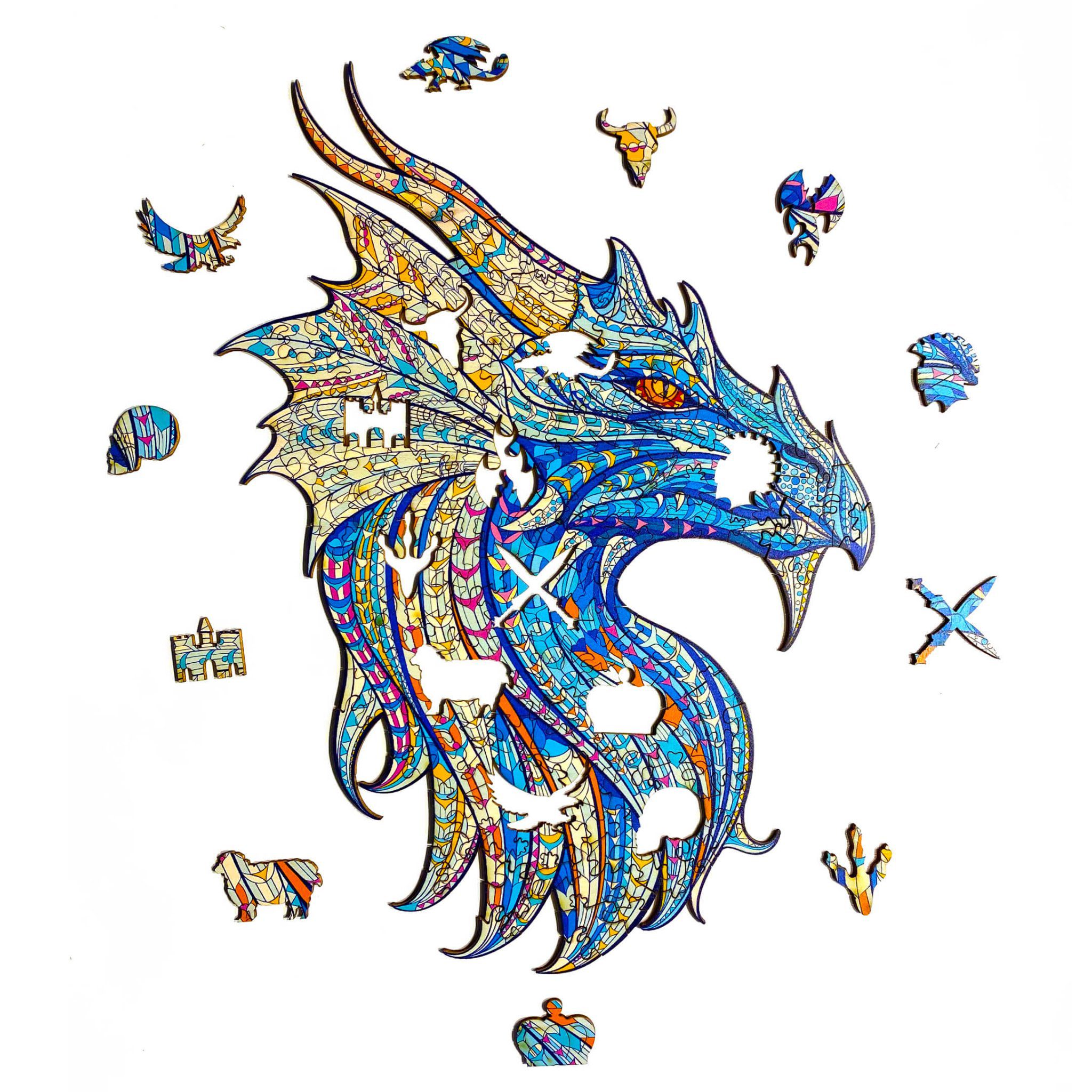 Dřevěné puzzle – Warrior Dragon (drak)