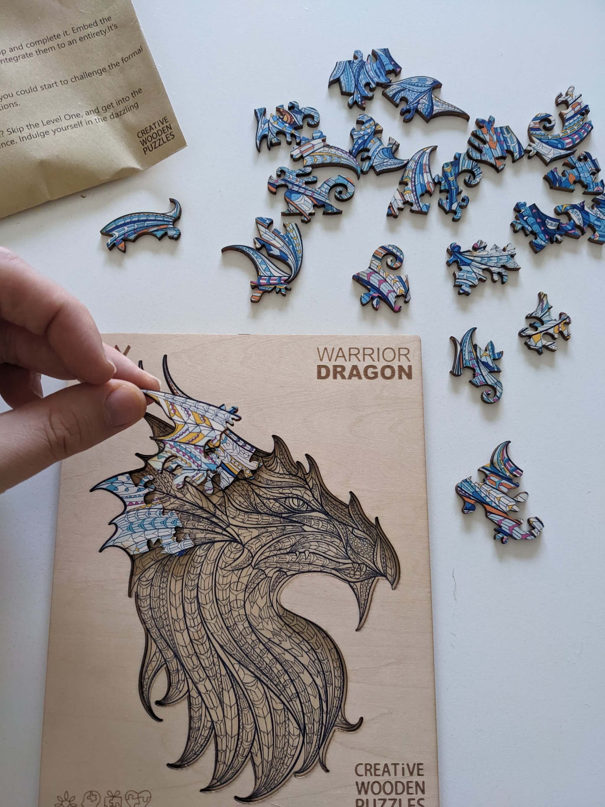 Dřevěné puzzle – Warrior Dragon (drak)