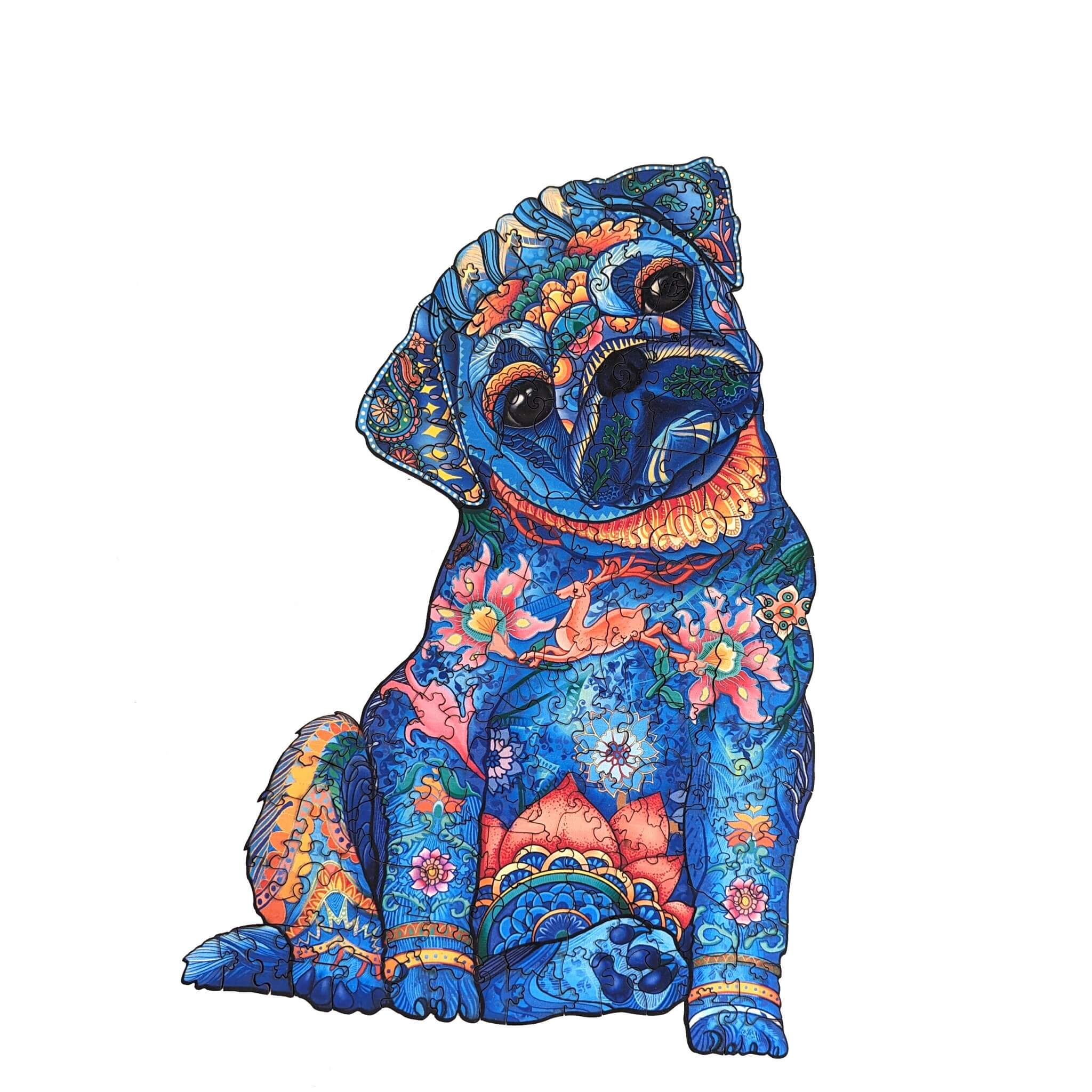 Dřevěné puzzle – Cute Pug (mopsík)